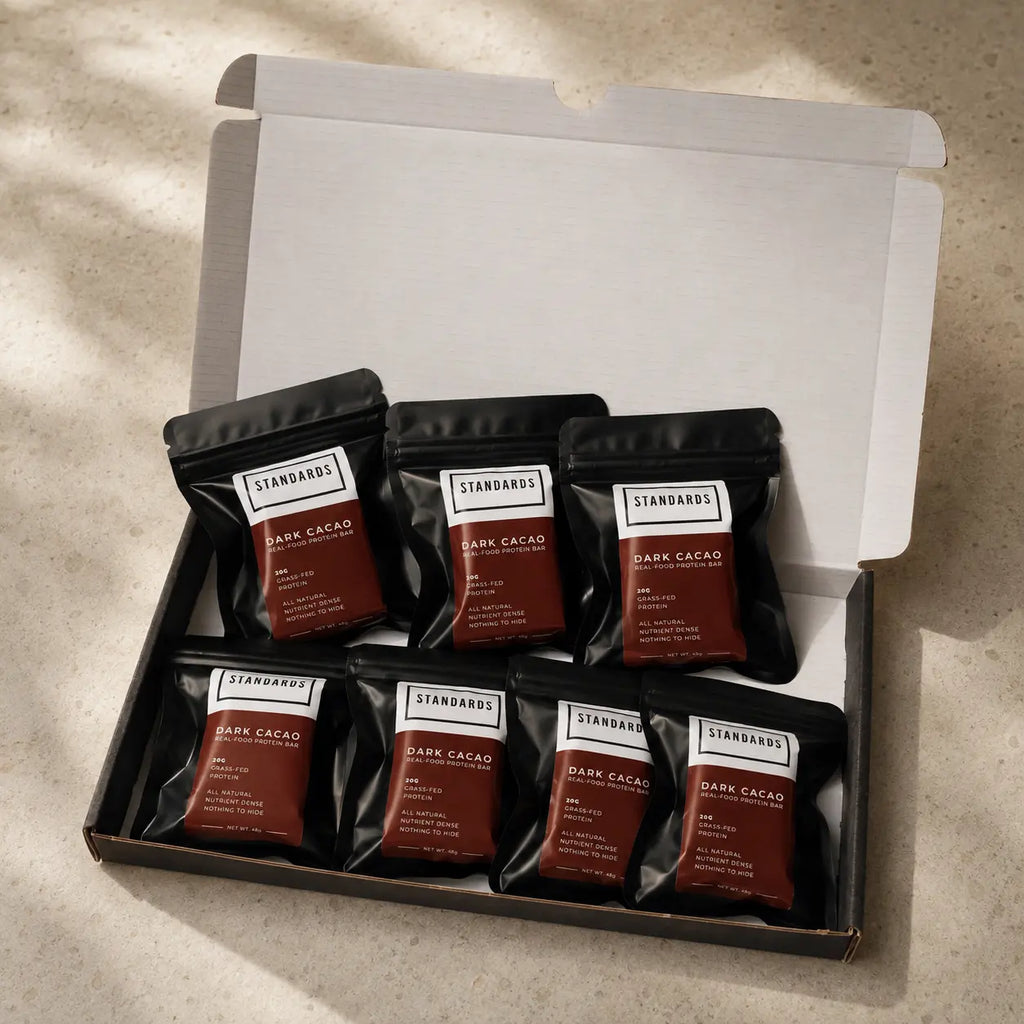 Seven bar box opened showing all seven pouches